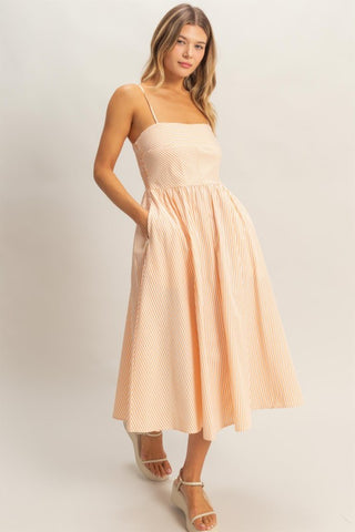 Striped spaghetti strap dress