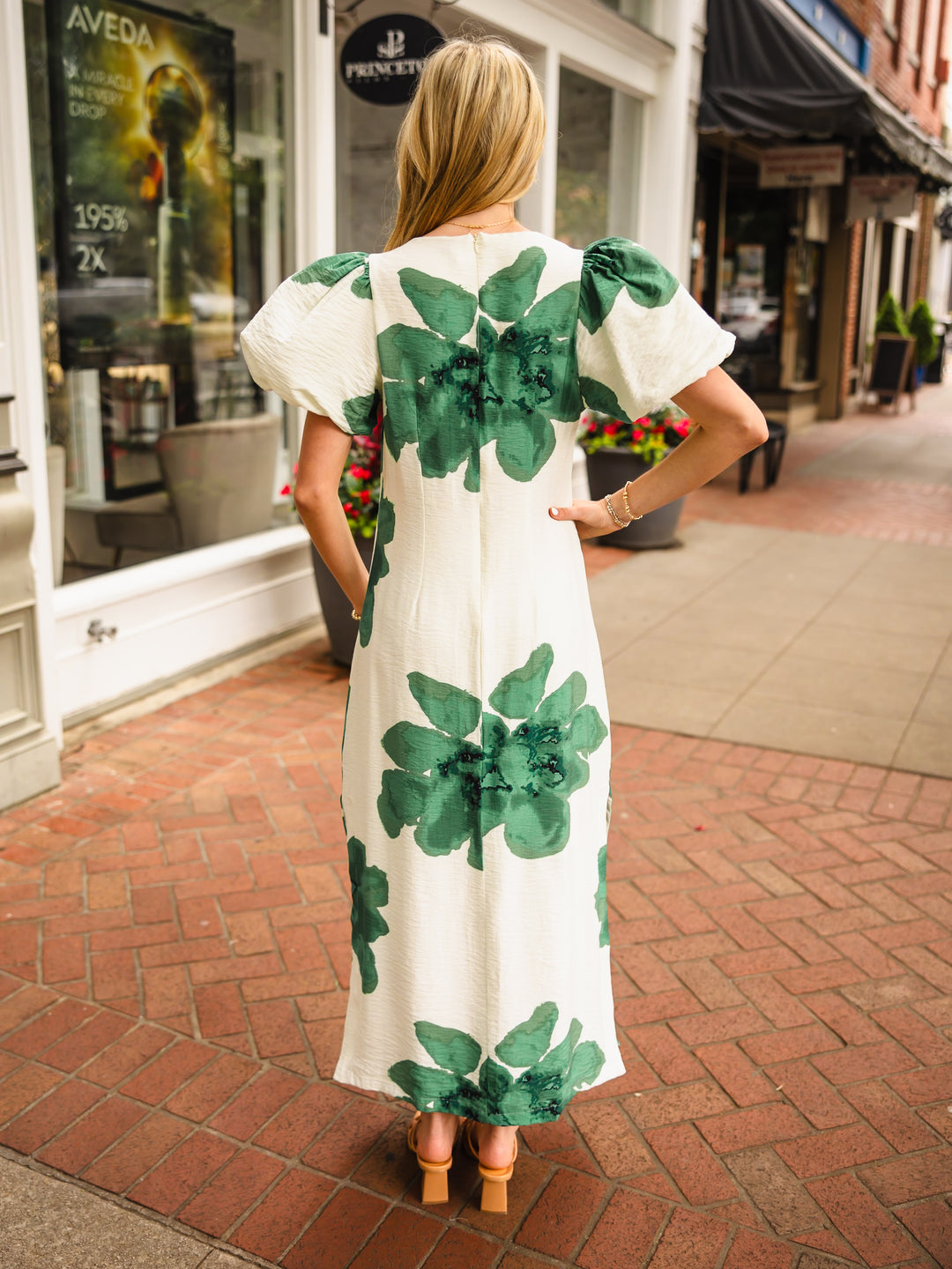 Green floral maxi dress – ImageBoutique