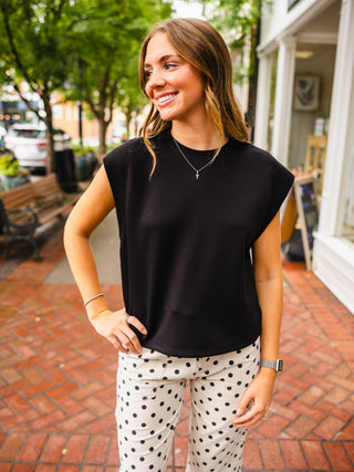 Entro Cap Sleeve Crew Neck Pullover