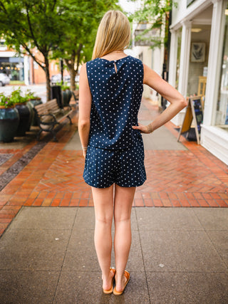 Navy Polka Dot Shorts