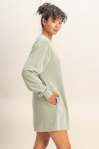 Mineral wash sweatshirt dress