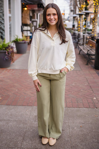 Light olive wide leg pants