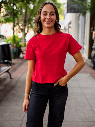 Cotton crew neck short sleeve tee