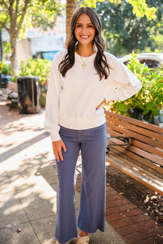 Vintage navy wide leg jeans