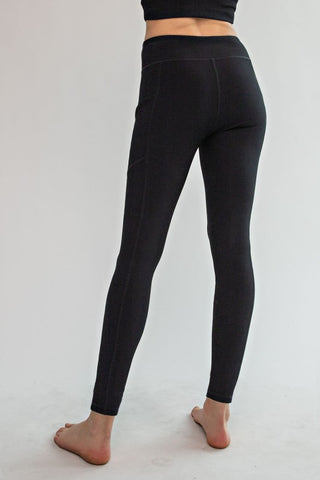 Black rib yoga leggings