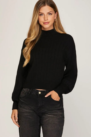LS mock neck sweater