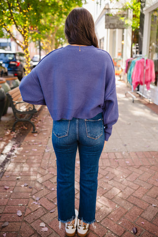 Drop shoulder sweater