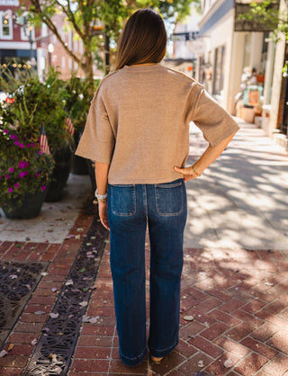 Boxy SS button front cardigan