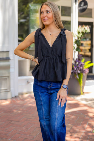 Bow strap sleeveless top