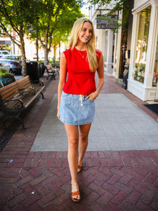 Pleat Sleeveless Top