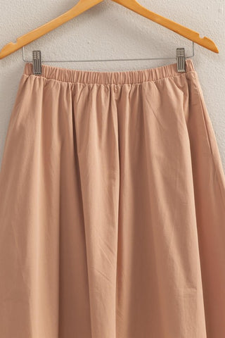 Dark taupe midi skirt