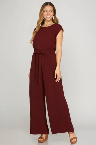 Wine SS jumpsuit