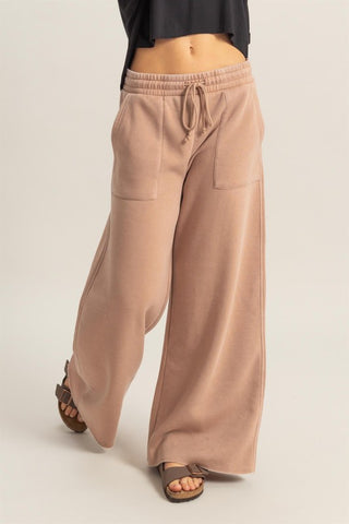 Taupe wide leg sweatpants