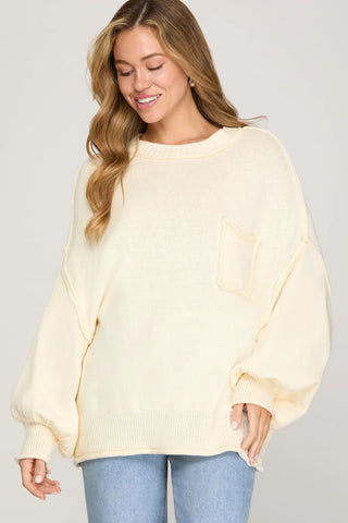 Ls oversized pocket sweater