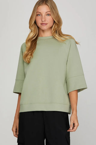 3/4 sleeve pullover