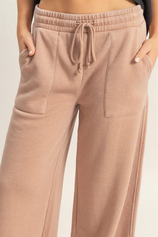 Taupe wide leg sweatpants