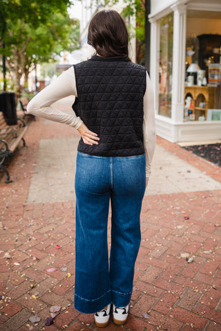 Zip front quilted vest