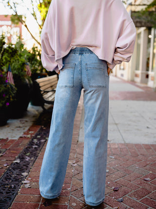 Geyser blue HR wide leg jeans