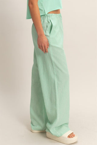 Striped wide leg pants