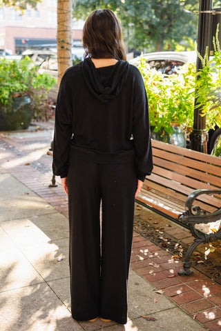 Brushed wide leg pants