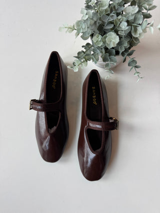 Mary jane ballet flat in brown glaze
