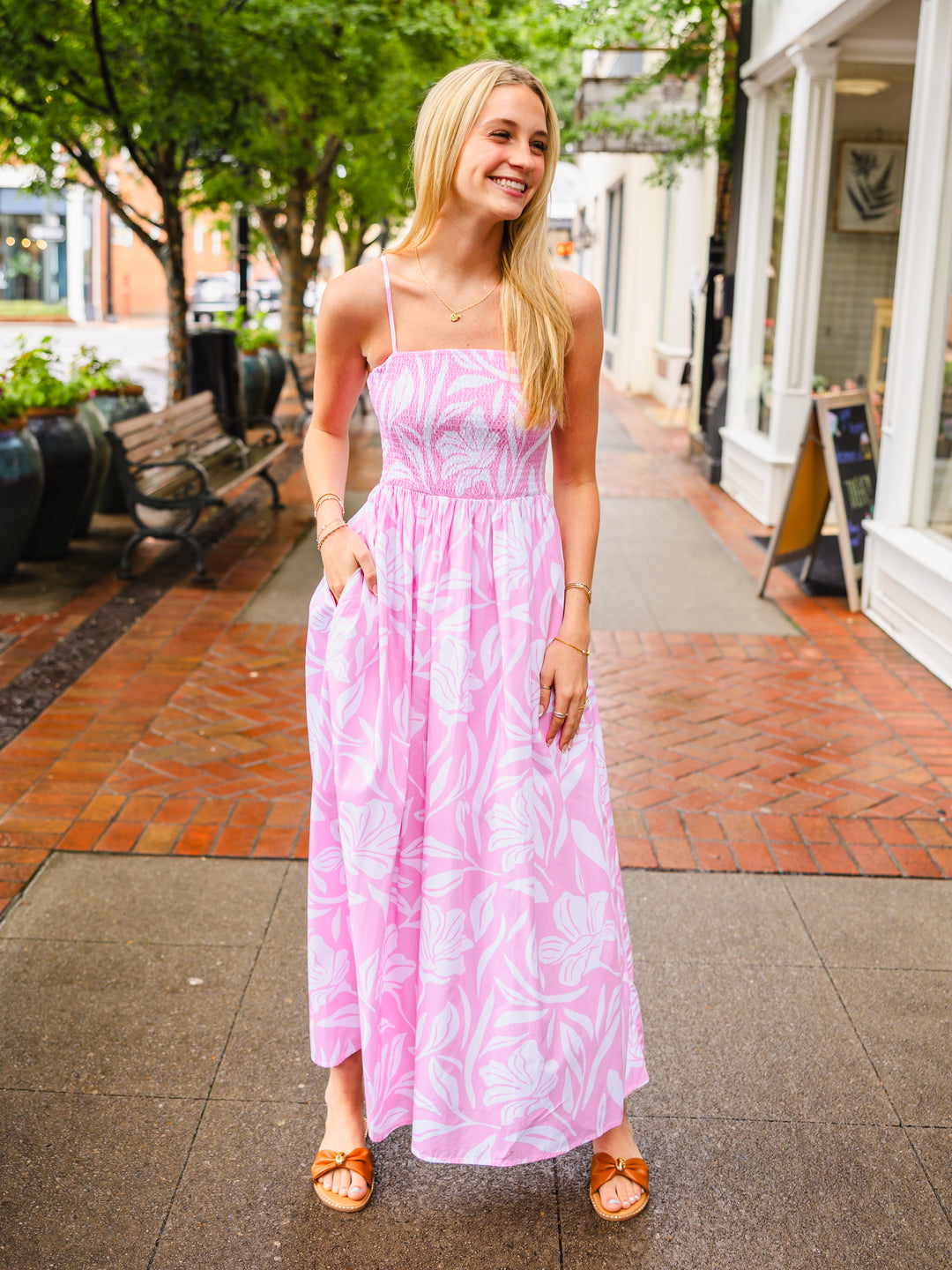 pink tropical maxi dress Olive/Fuchsia Tropical Floral Tiered Maxi Dress PinkBlush