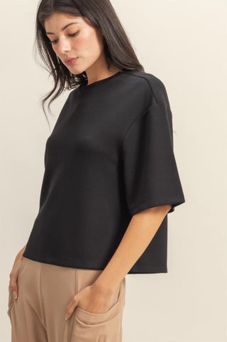 Drop shoulder everyday basic top