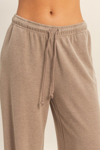 Soft ribbed wide leg sweatpants