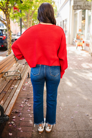 Drop shoulder sweater