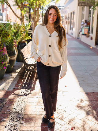 Textured oversized knit cardigan