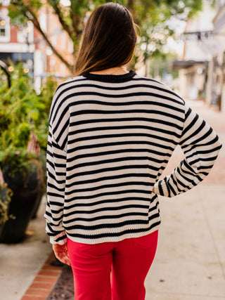 Striped LS sweater