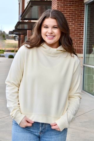 Cream fleece hoodie