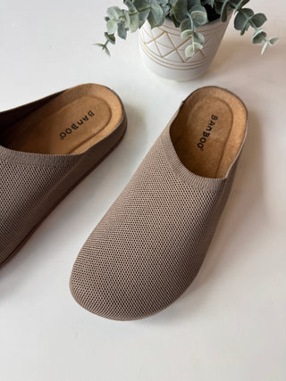 Oatmeal slip on mule