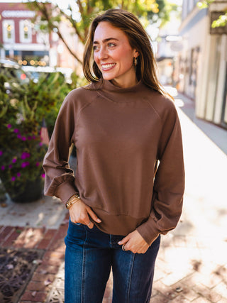 Cocoa mock neck pullover