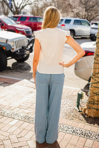 Ruffle short sleeve top