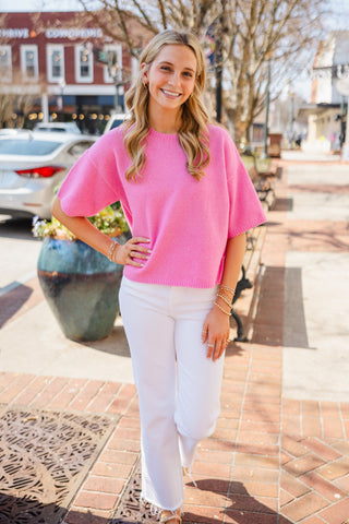 Drop shoulder SS sweater