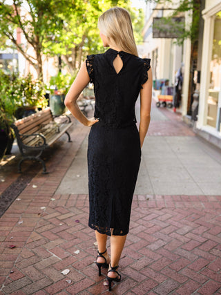Lace mock neck sleeveless top