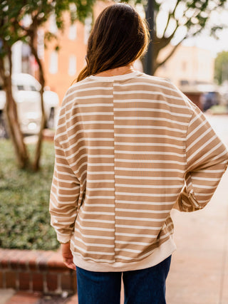 Oversized LS striped pullover