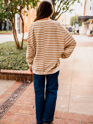 Oversized LS striped pullover