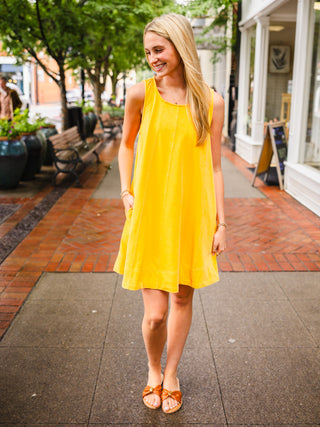 Butter Yellow Sleeveless Dress