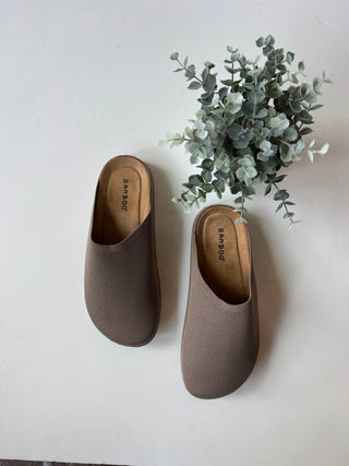 Oatmeal slip on mule