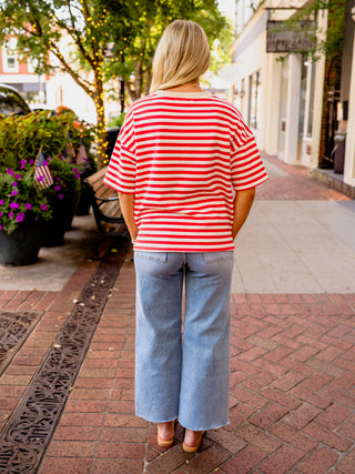 Red Stripe SS top