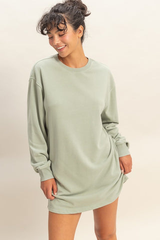 Mineral wash sweatshirt dress