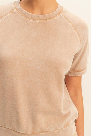 Crew neck terry pullover