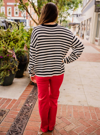Striped LS sweater
