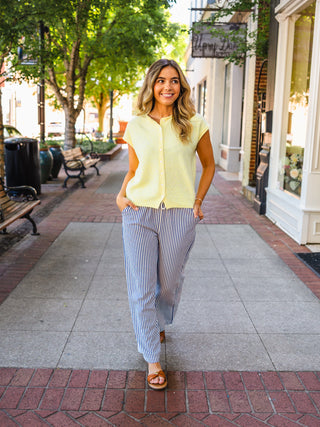 Raw Edge Sleeveless Button-Down Cardigan