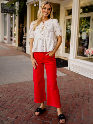 Gameday football print peplum top