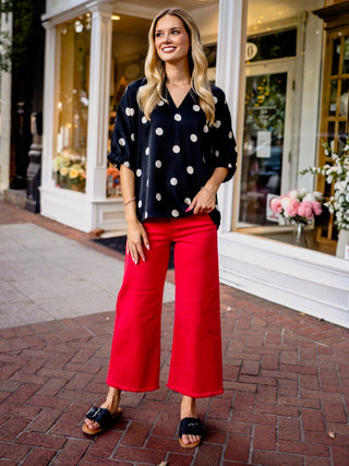 Oversized SS polka dot pullover