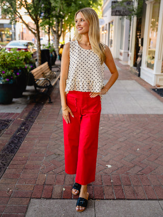 Sleeveless side tie detail top