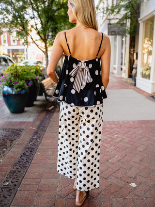 Entro Black polka dot sleeveless top